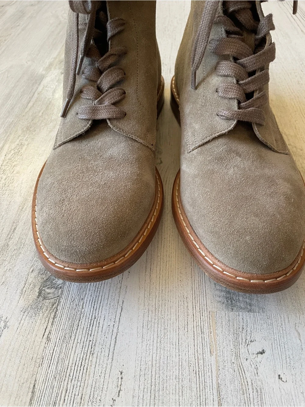 IRO Men's Taupe Suede Chukka Lace-Up Boots SZ 44